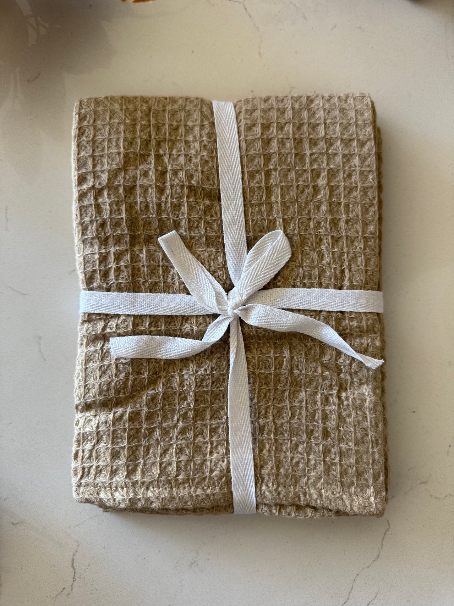 Beige Waffle Hand Towel