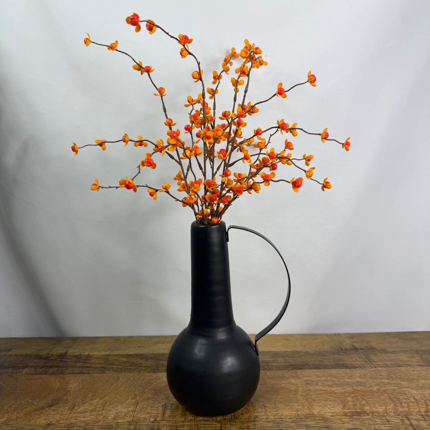 Matte Black Vase with Handle