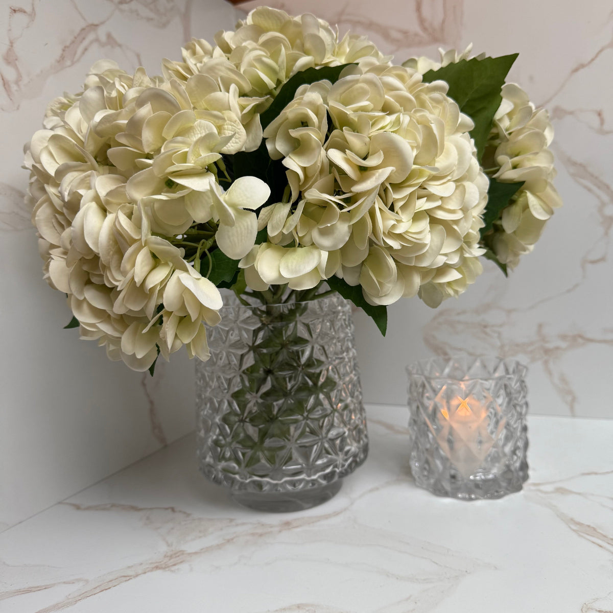 Diamond Cut Clear Glass Vase