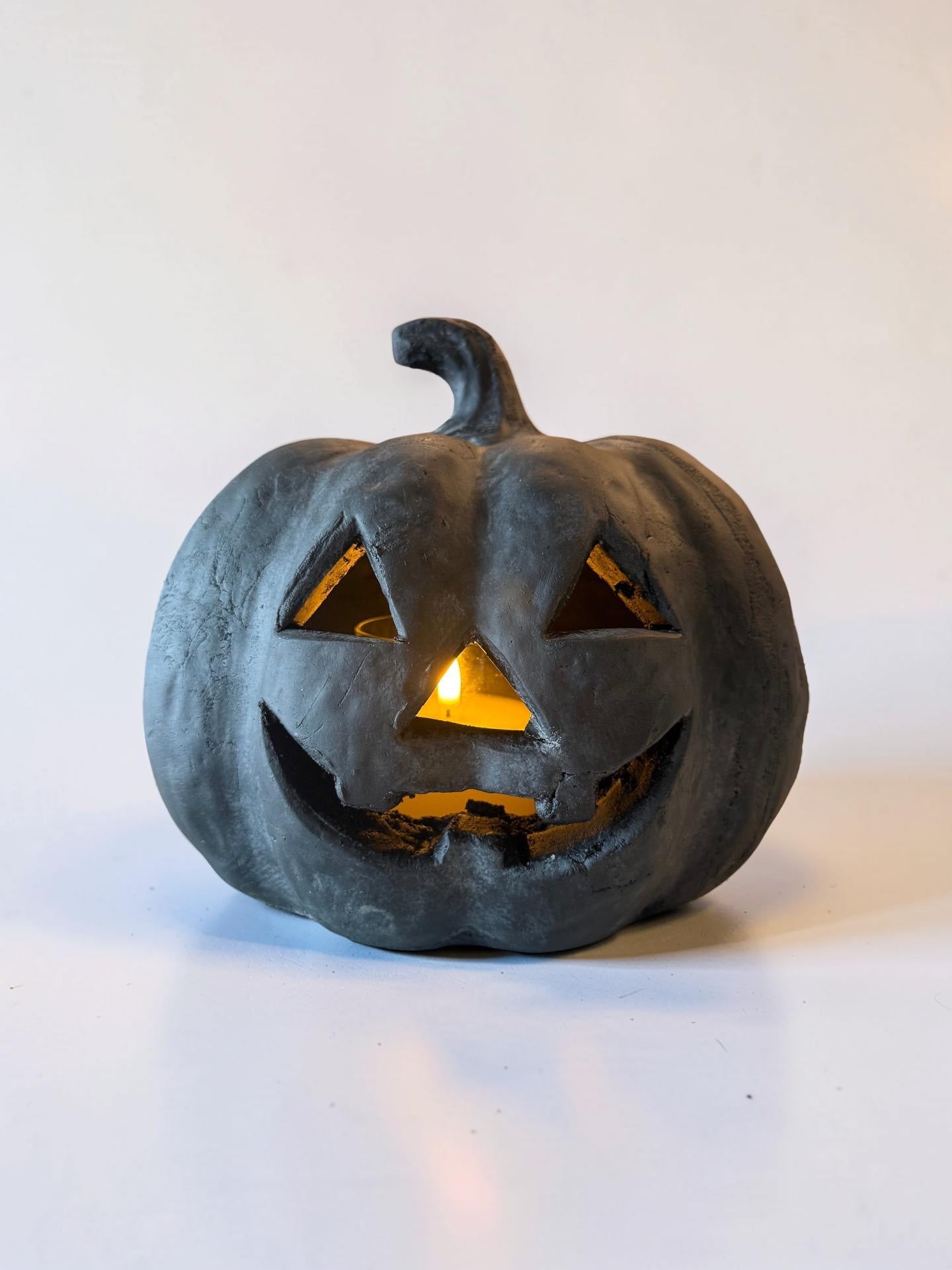 Black Terracotta Jack-O-Lantern