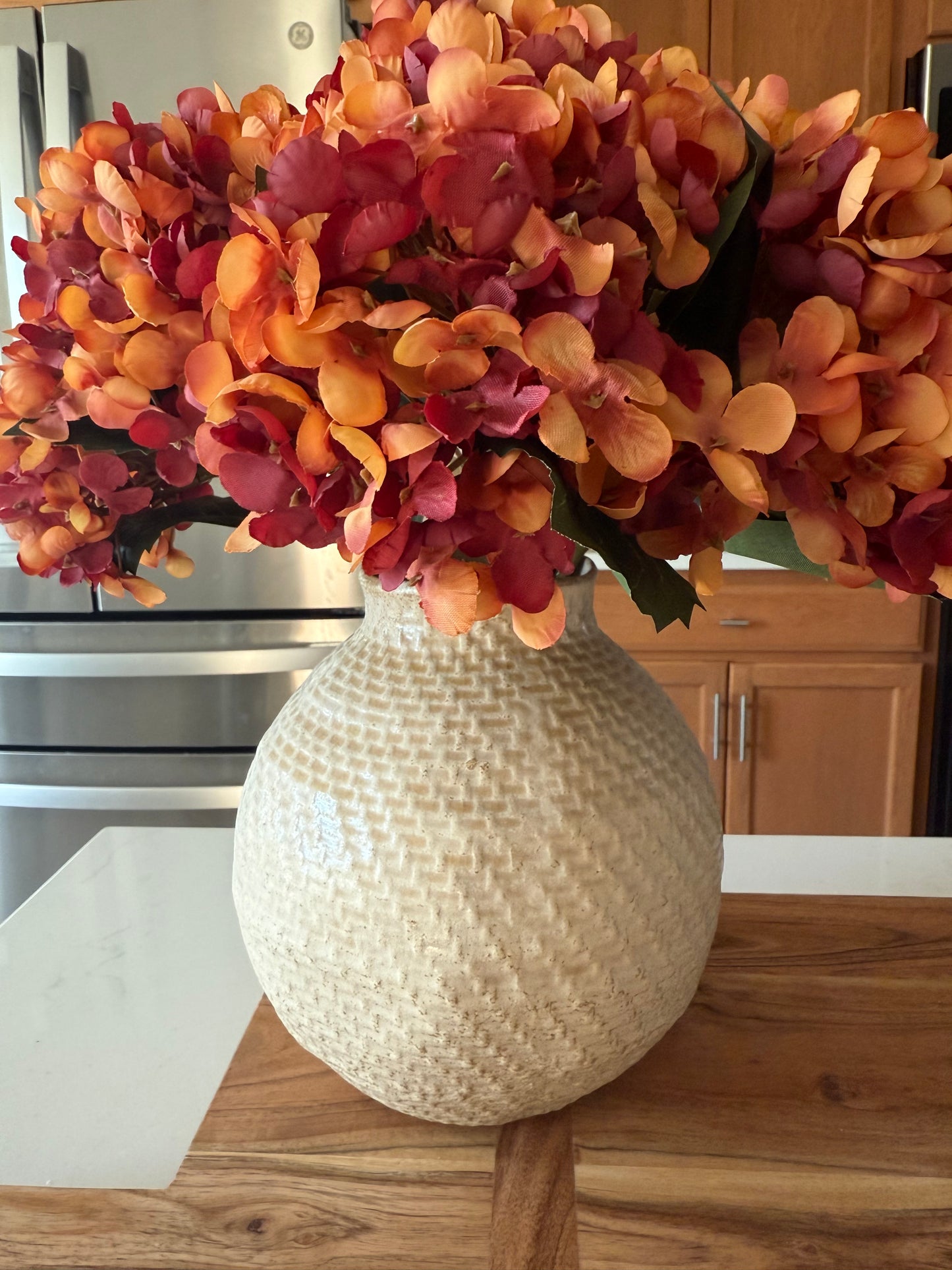 Cream Large Ball Vase-7.3”H