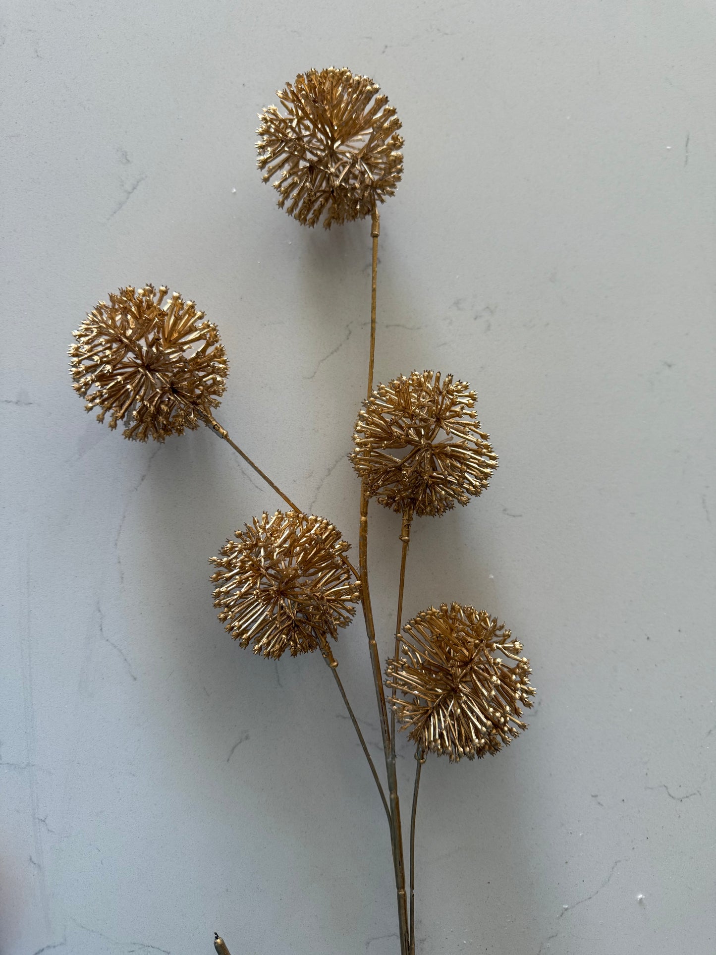 Gold Glittered Ball Stem -26”L