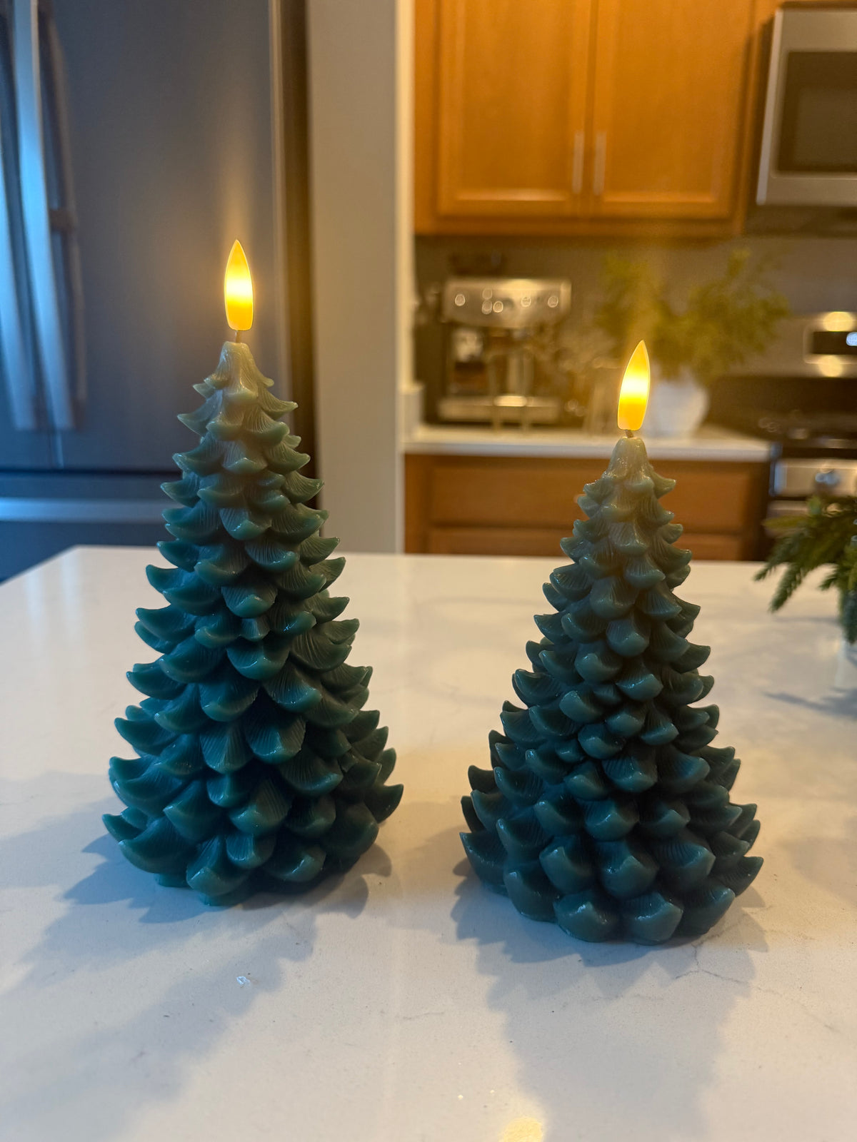 Green LED Tree Candle -