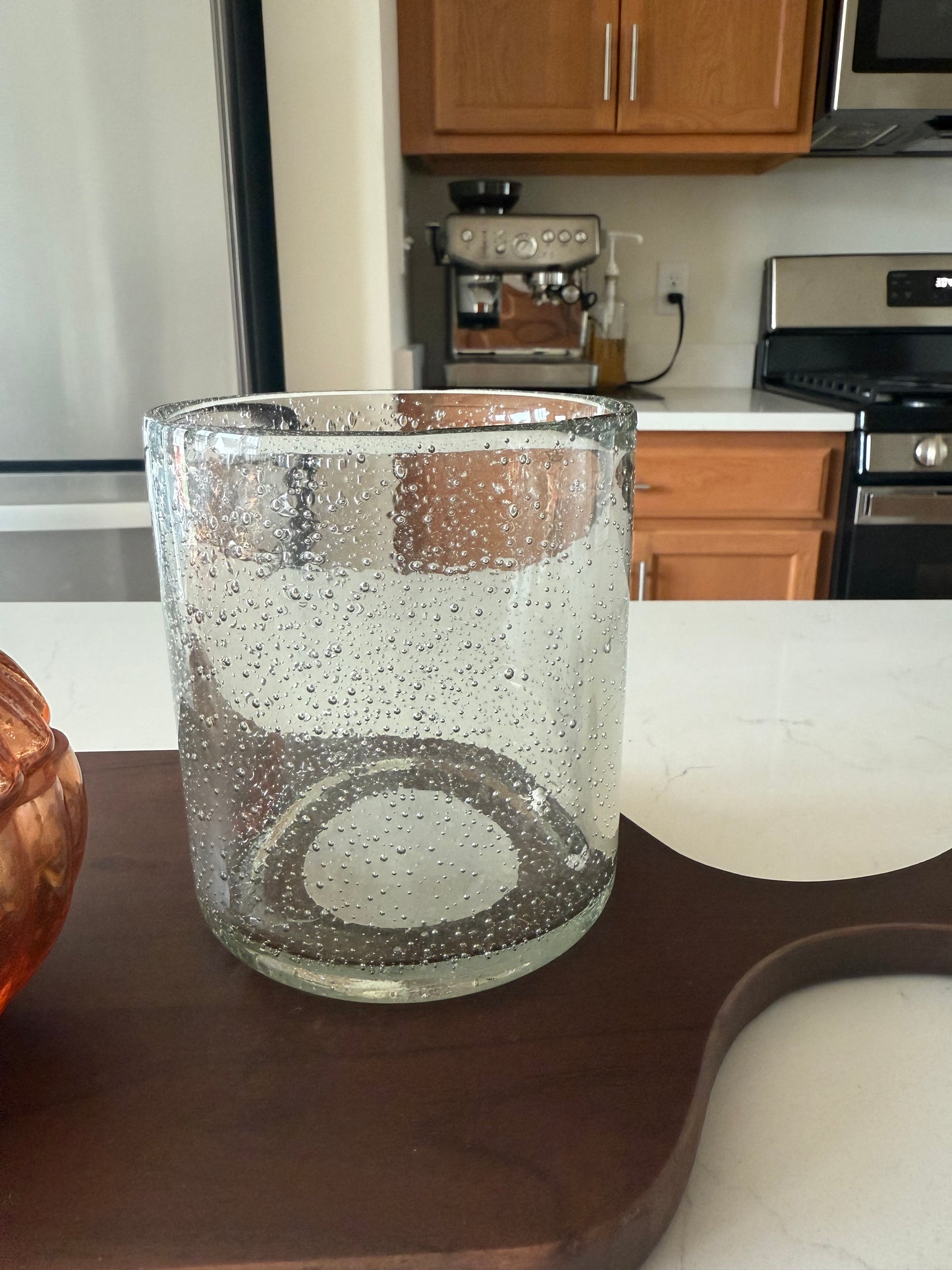 Clear Bubble Glass Jar