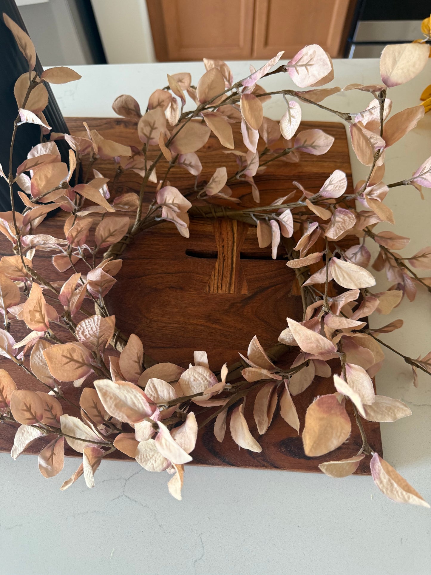 Beige Eucalyptus Candle Ring -6.5”