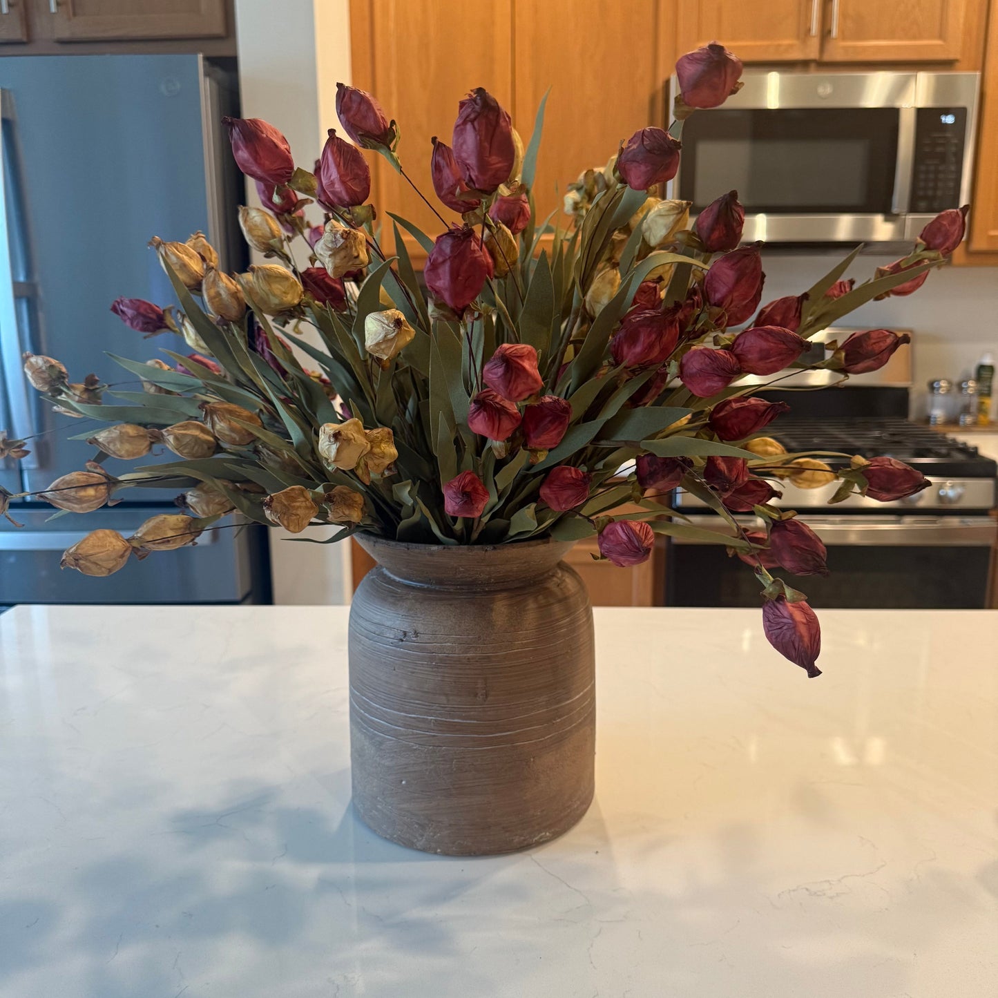 Brown Terracotta Line Vase