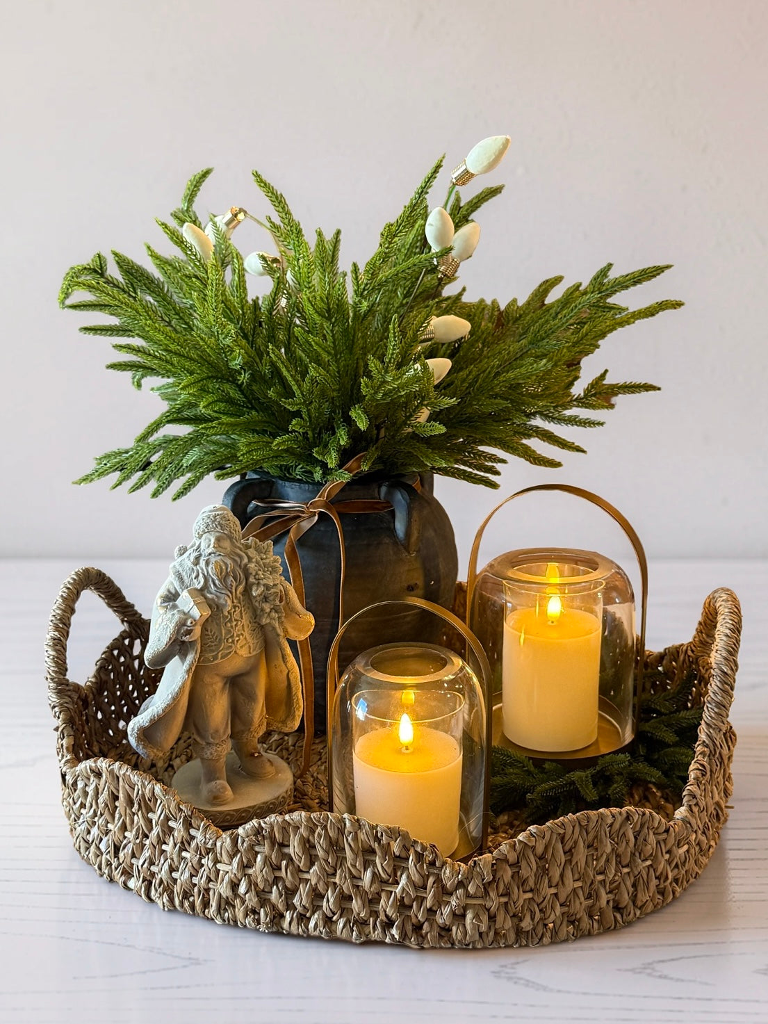 Gold Lantern Candleholder with Glass