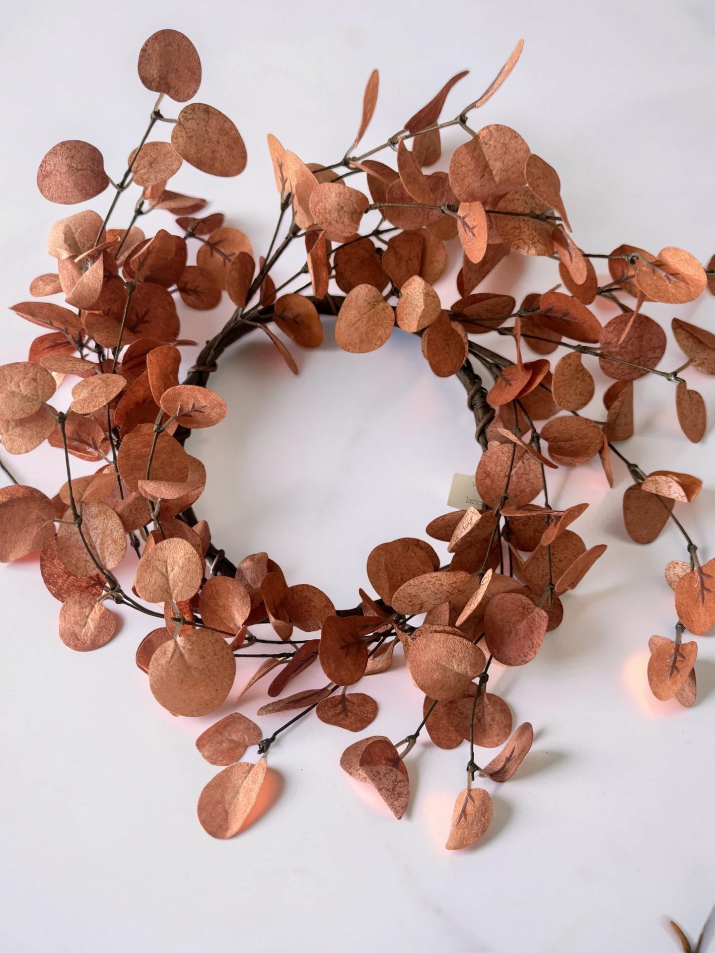 Penny Leaf Candle Ring Red