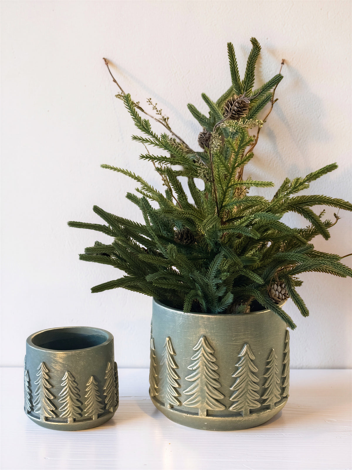 Green Tree Cement Planters