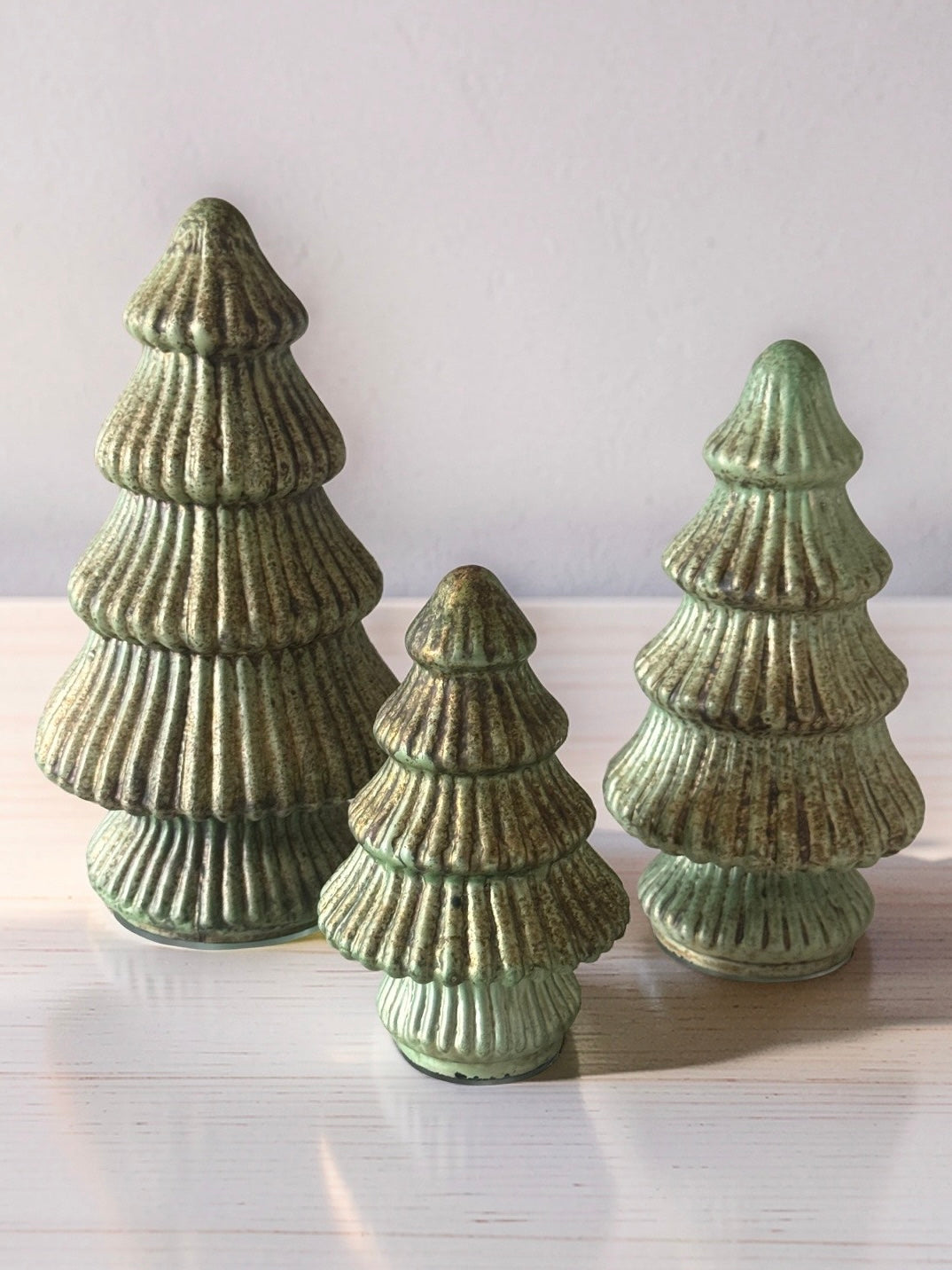 Verdigris Glass Trees