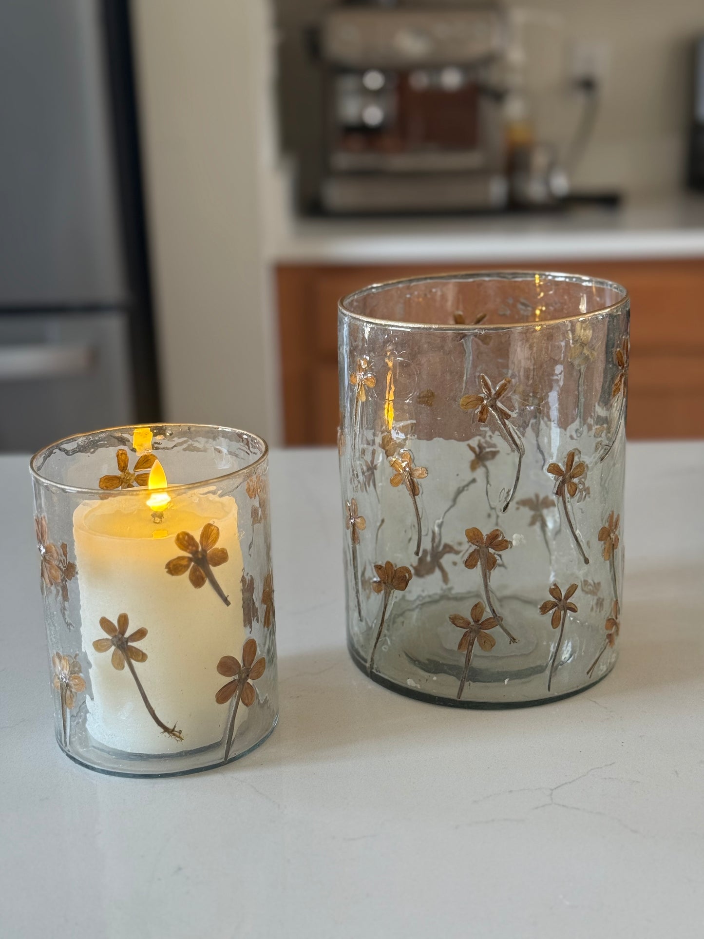 Wildflower Pressed Glass Jars