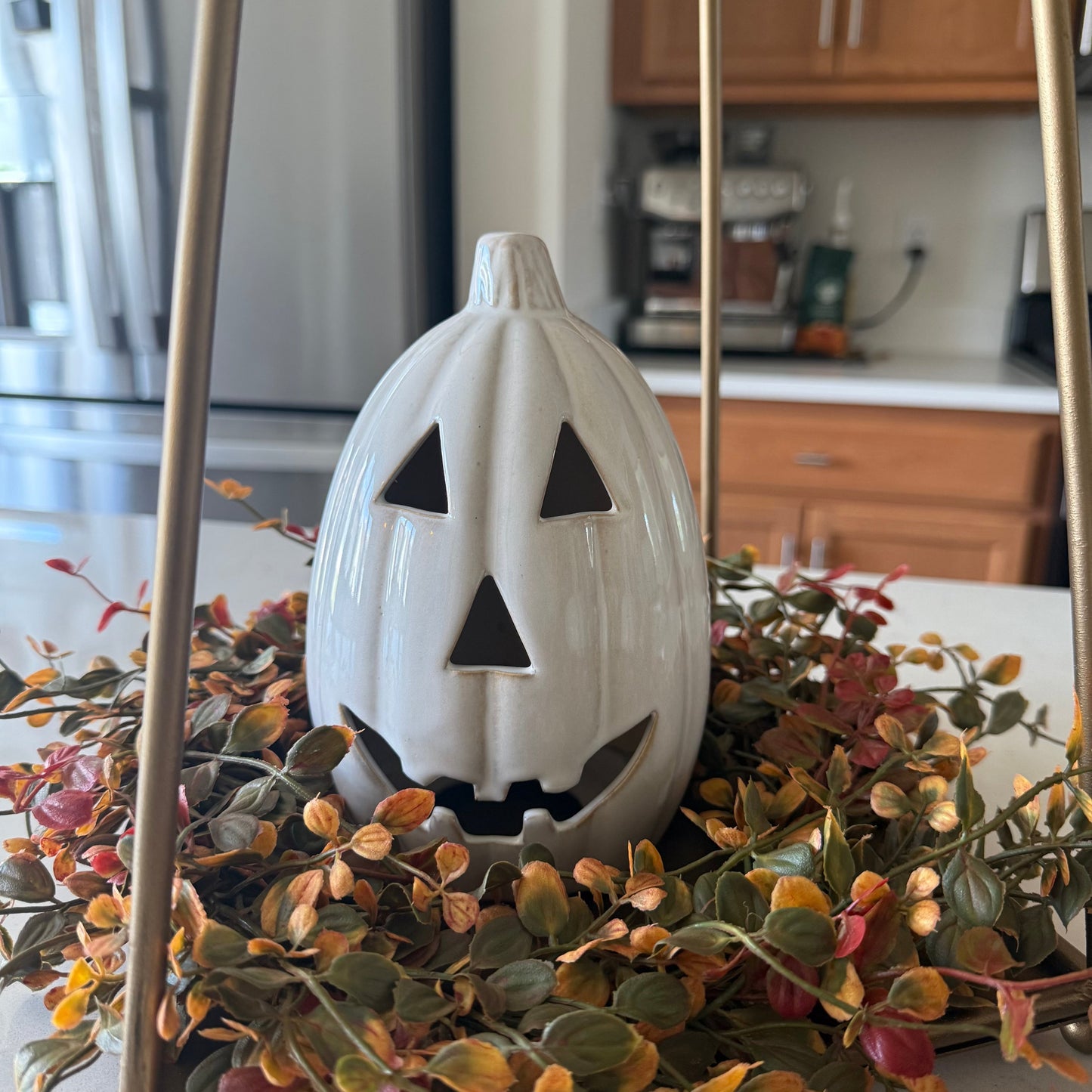 White Ceramic Jack-O-Lantern