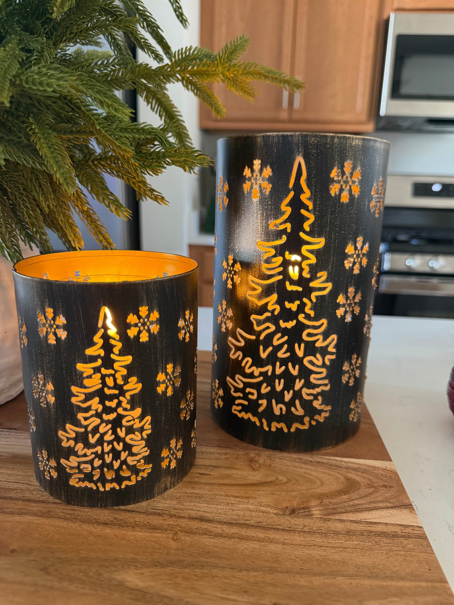 Black Tree Lanterns -set of 2