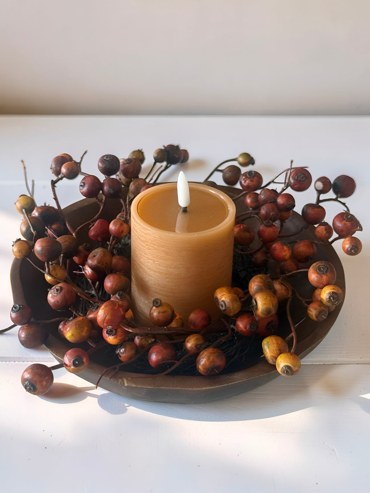 Fall Berry Candle Ring