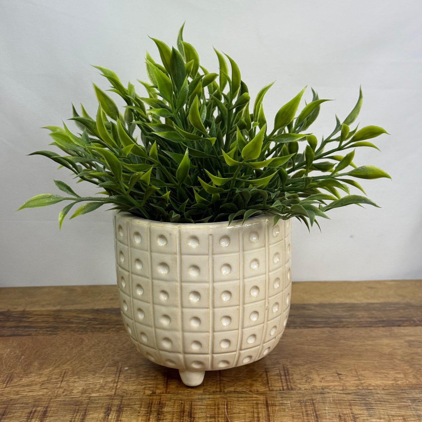 White Planter with Feet