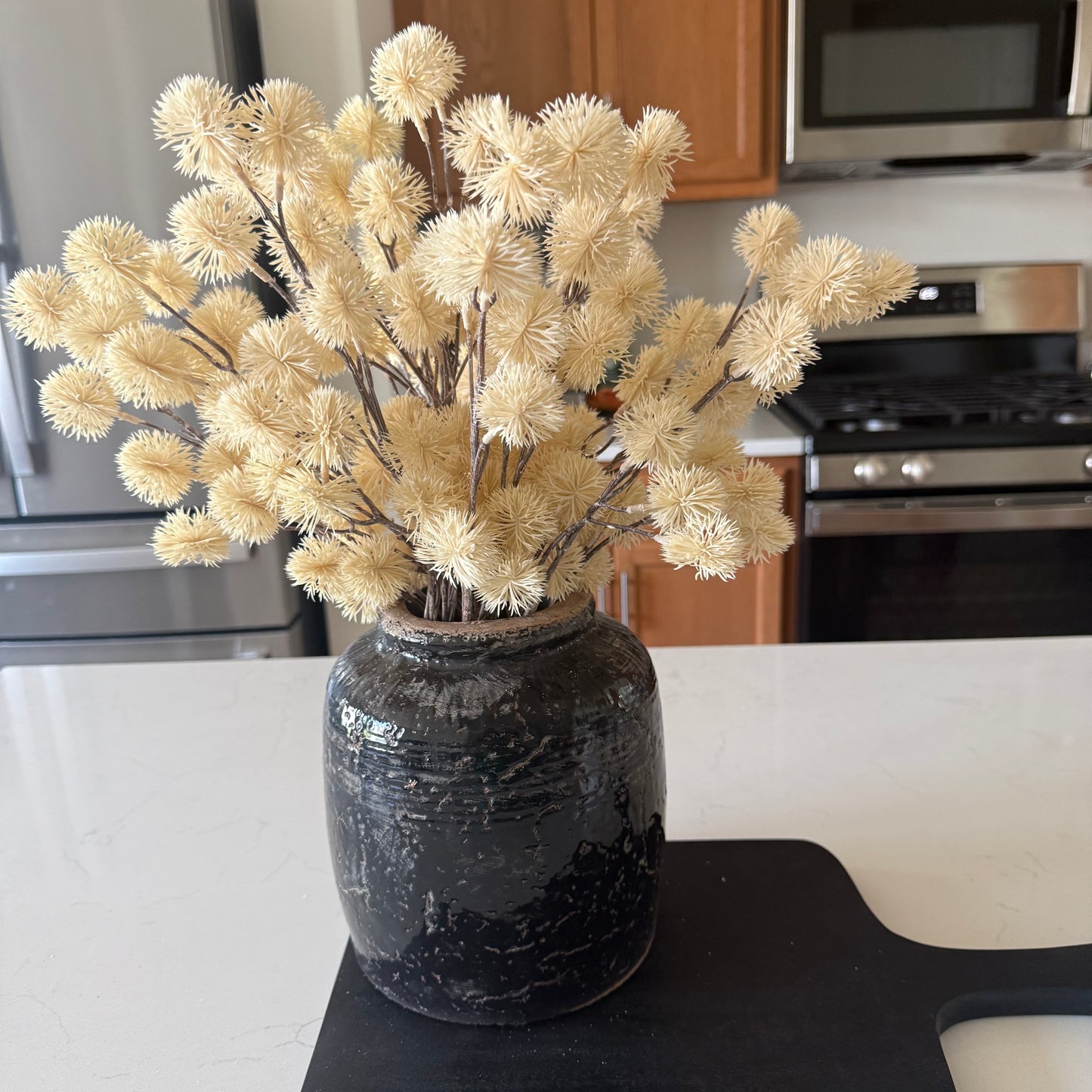 Black Ceramic Vase - 7.3''