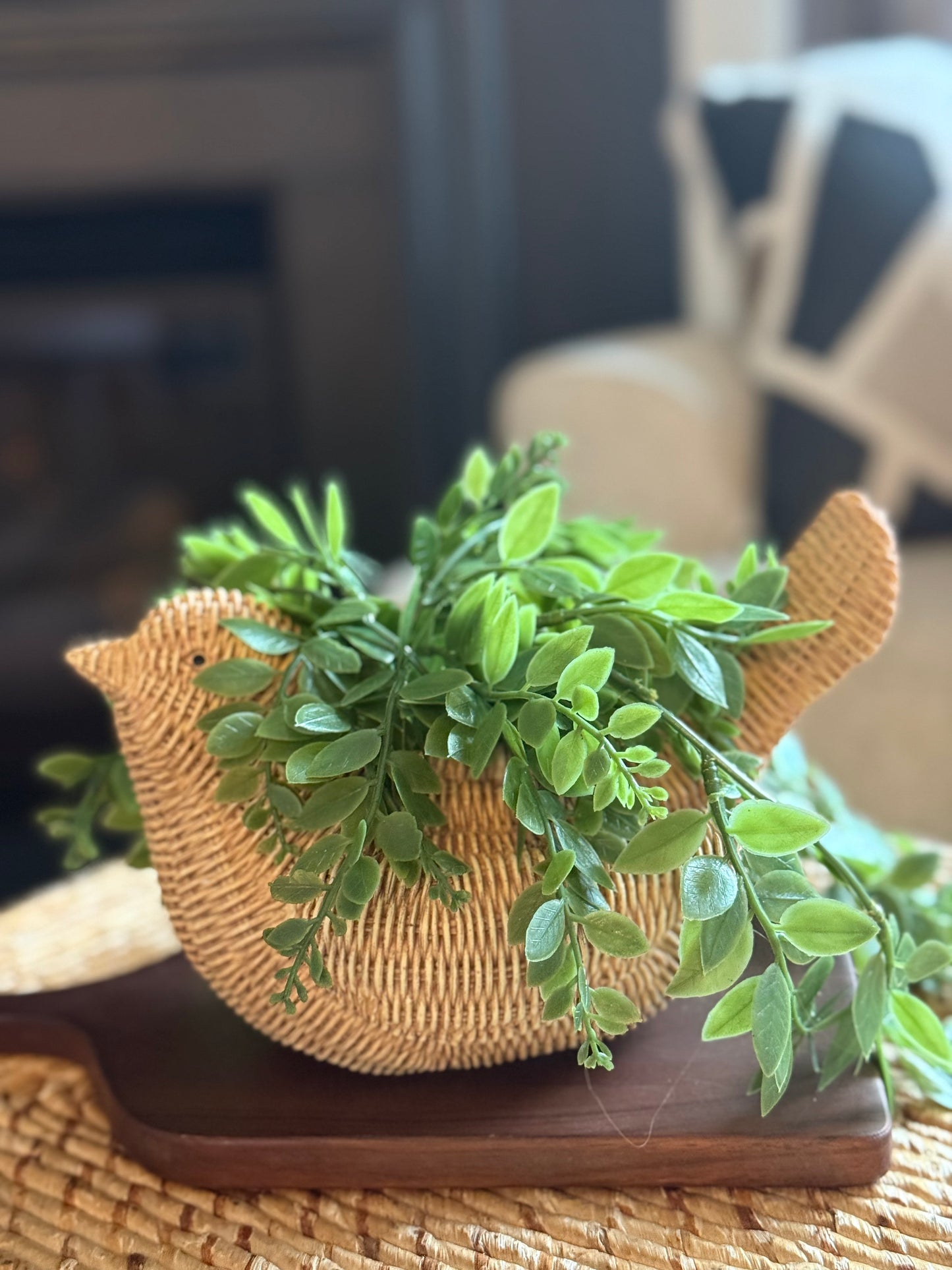 Polyresin Weave Bird Pot