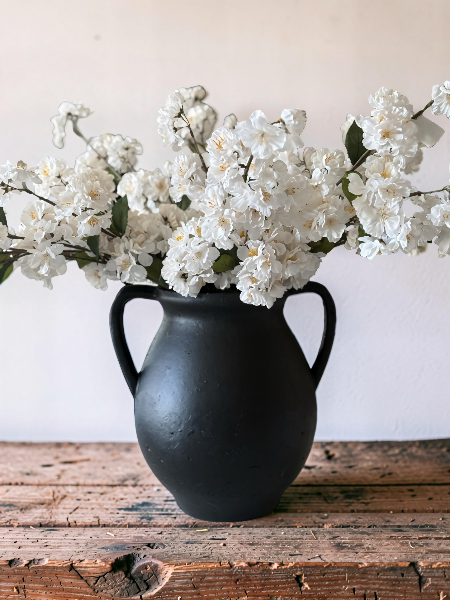 Black Two Handle Jug Vase