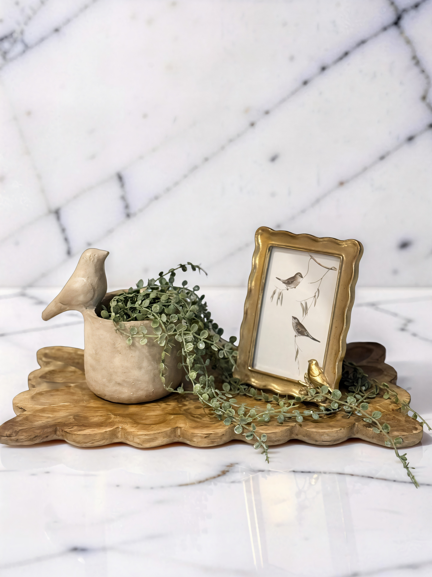 Beige Bird on Planter