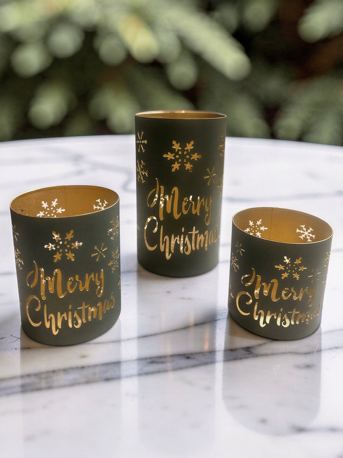 Green Merry Christmas Lanterns
