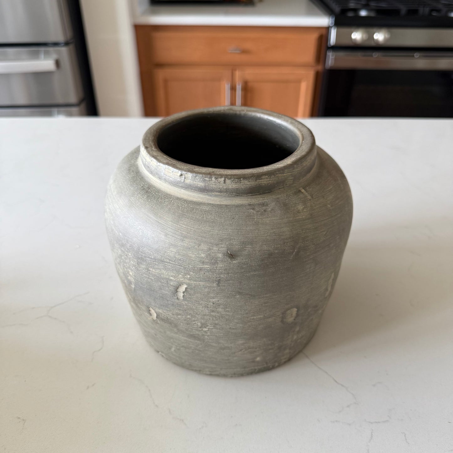 Charcoal Square Vase -7.9”