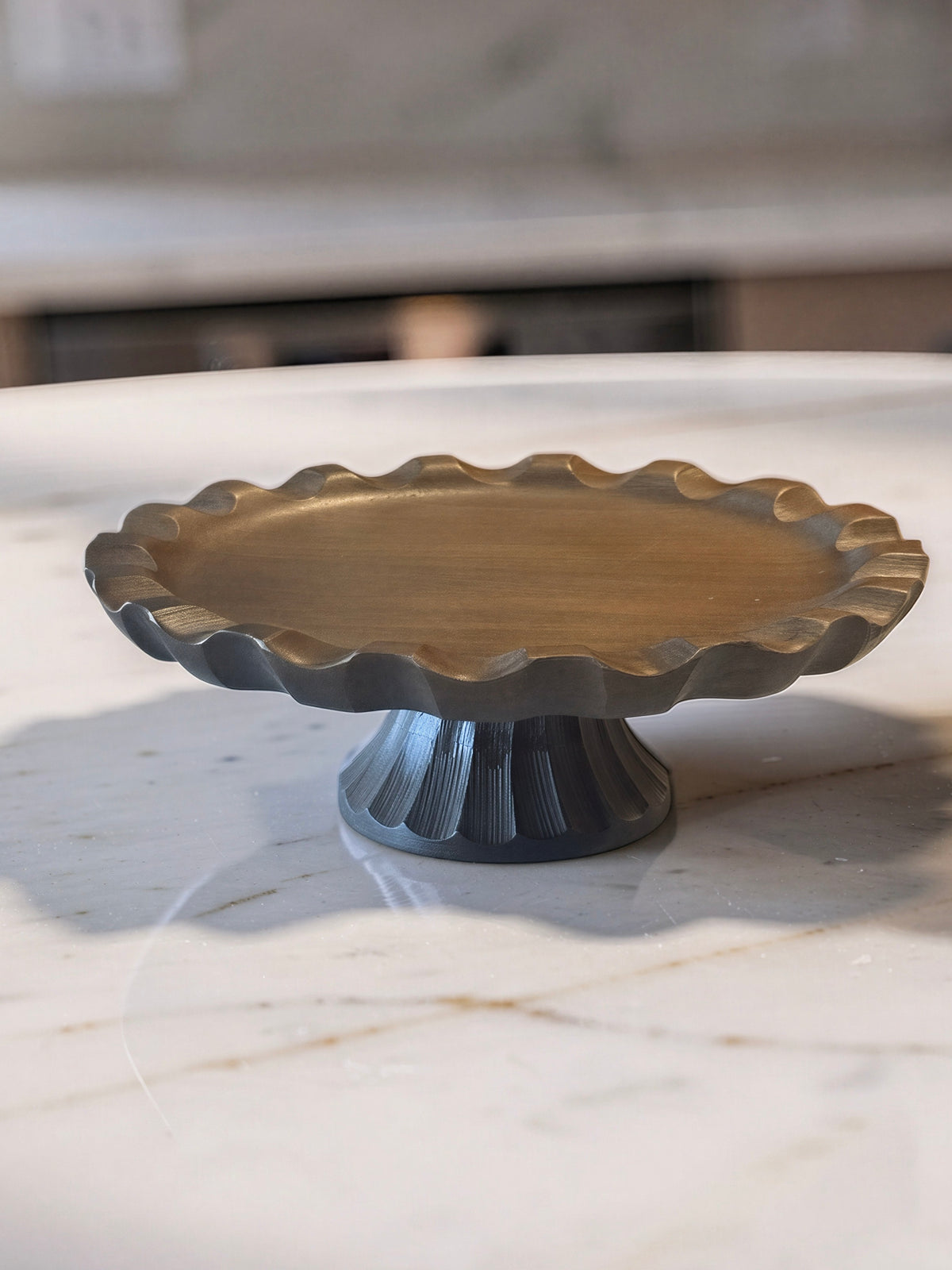 Scallop Wood Pedestal