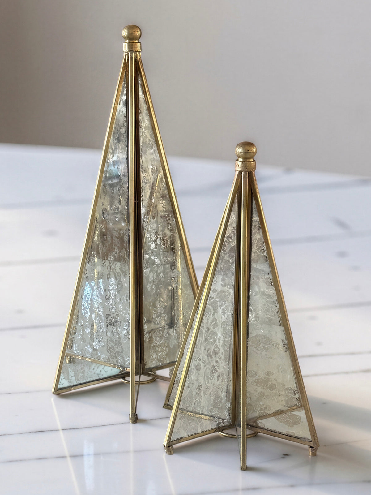 Brass Antique Mirror Christmas Tree