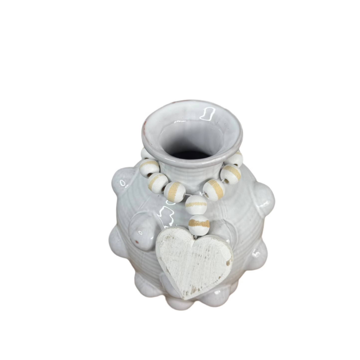 Beaded Heart Vase