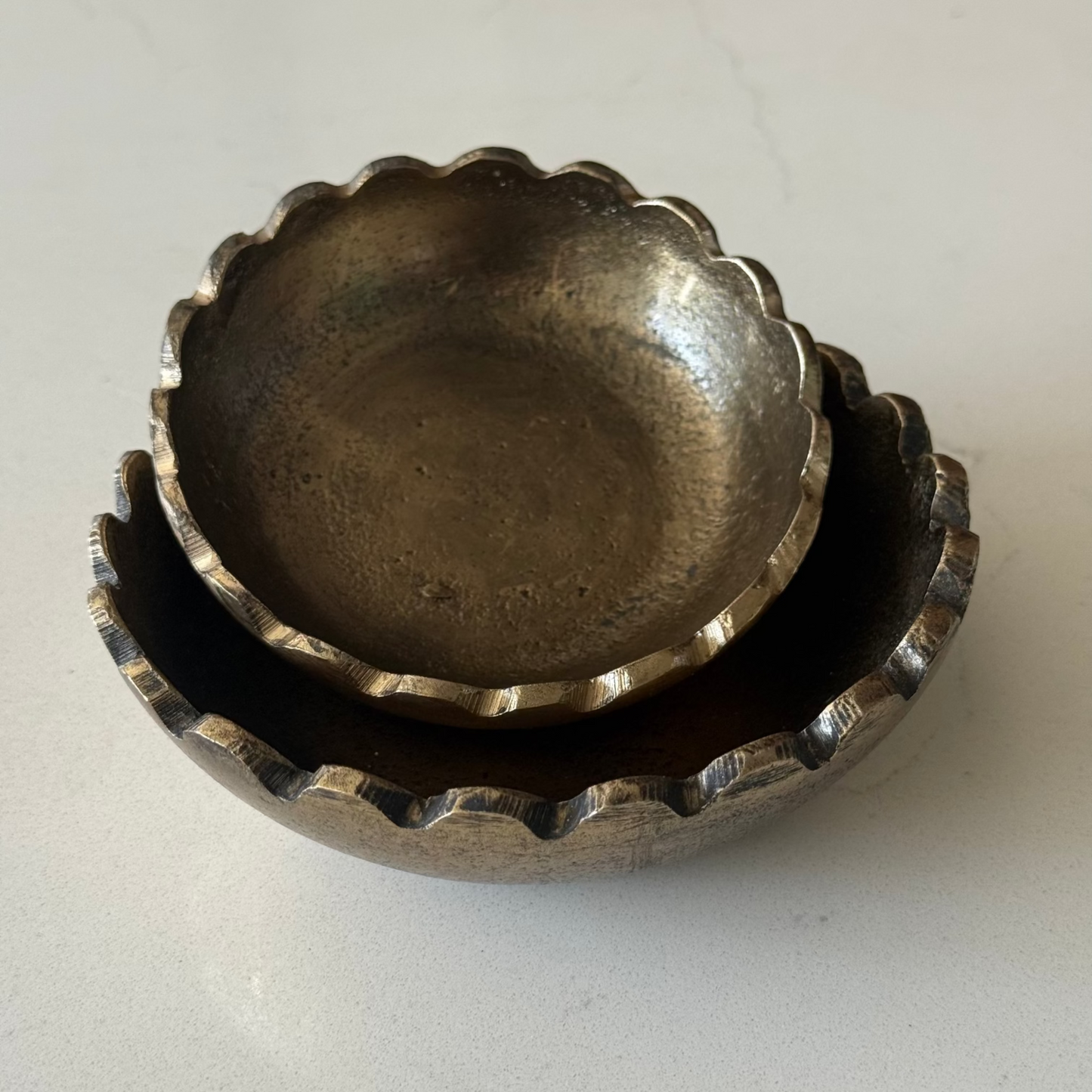Gold Scallop Bowls - Set of 2