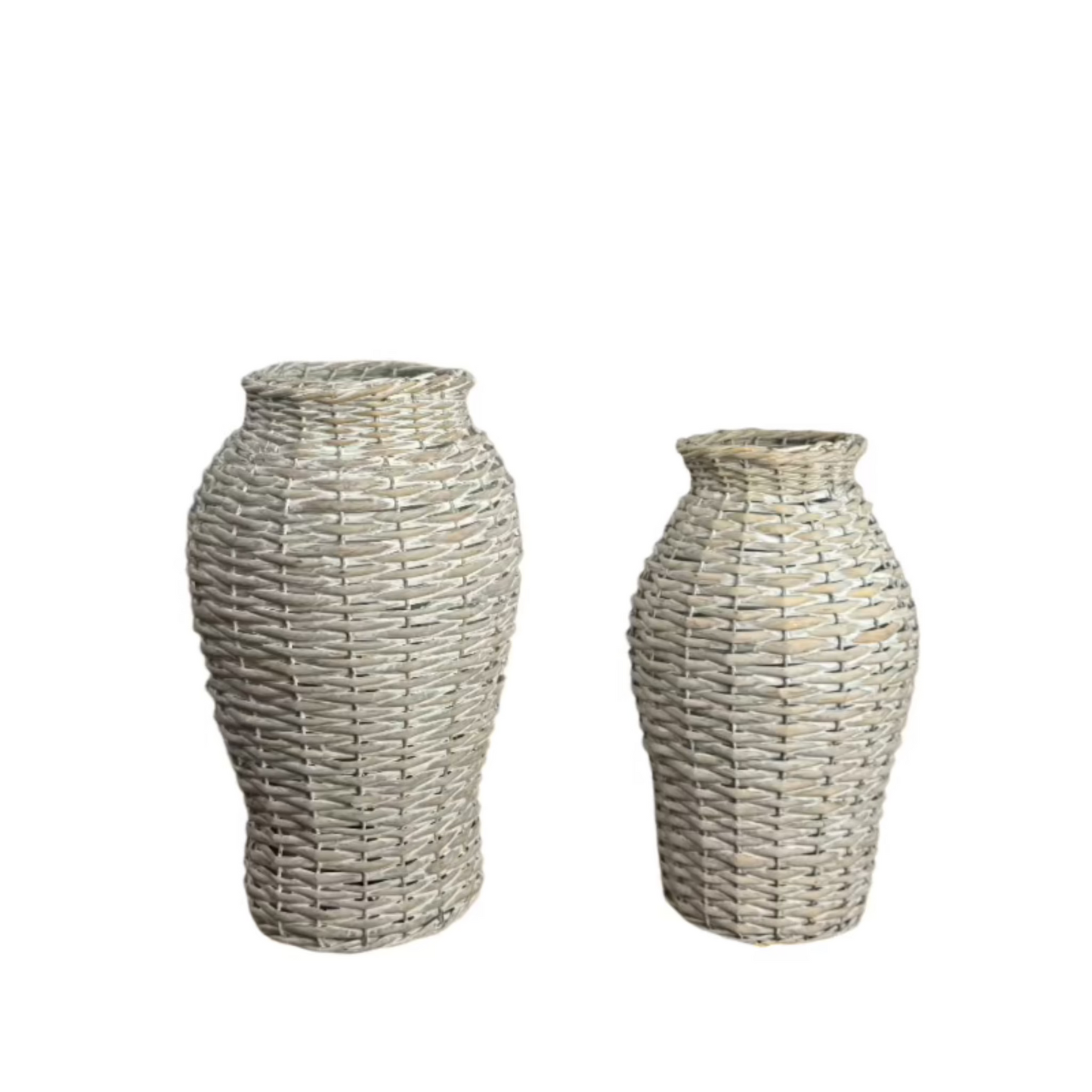 White Woven Vases