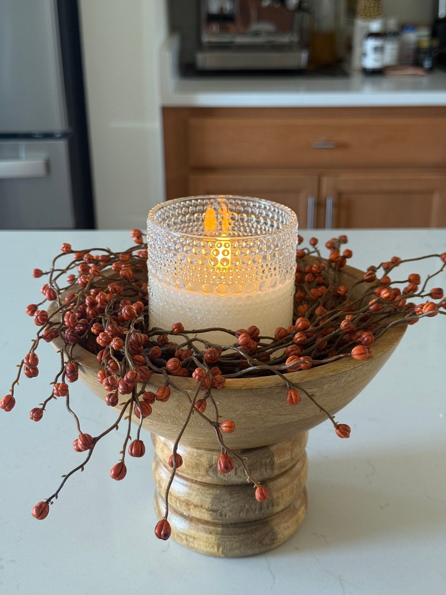 Mango Wood Footed Bowl