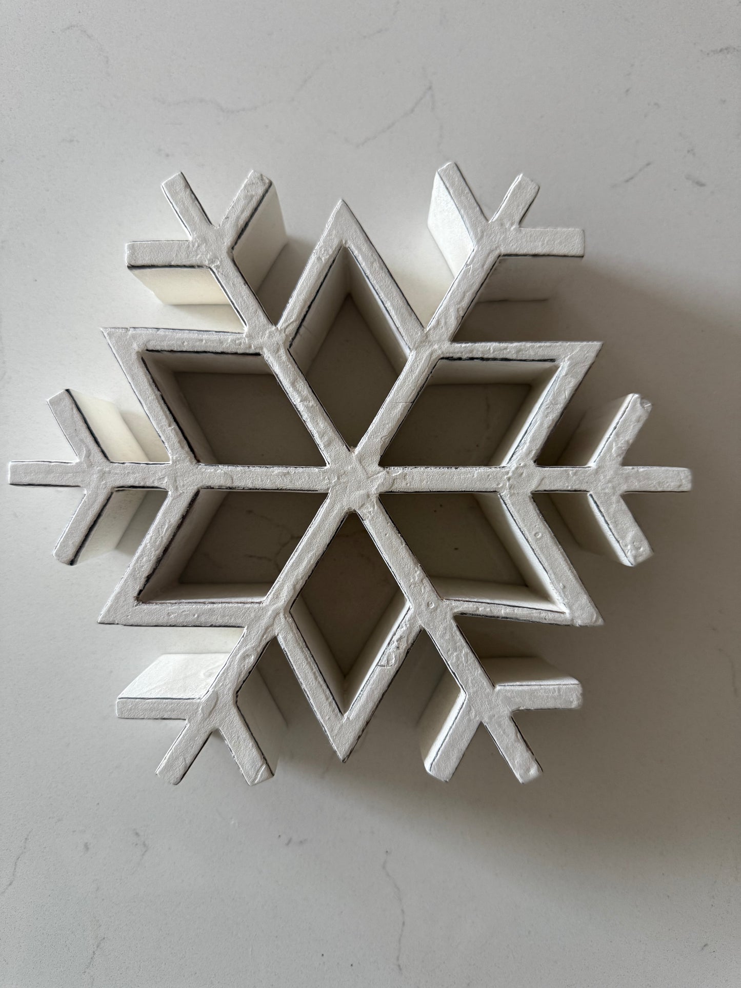 White Wooden Snowflake -8”
