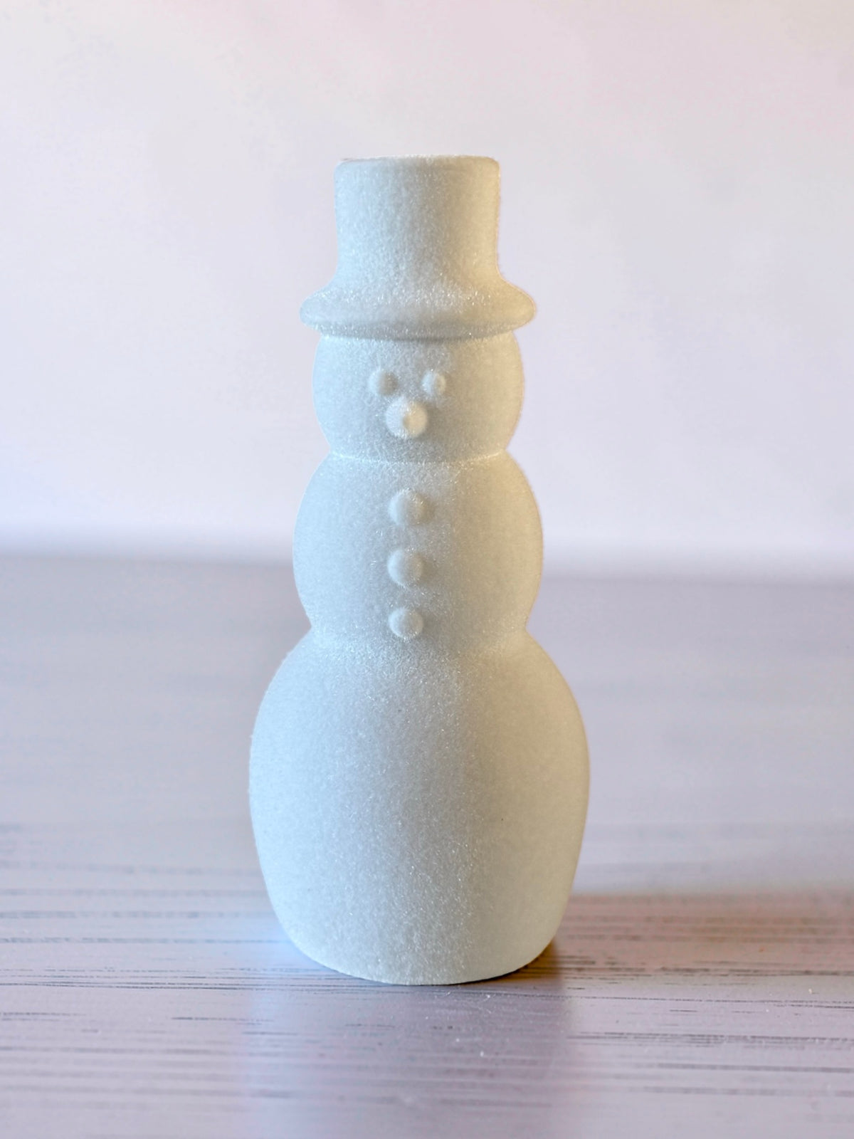 White Flocked Resin Snowman