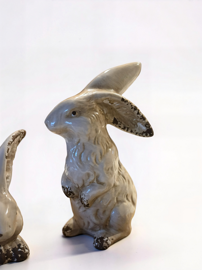 Vintage White Ceramic Bunnies