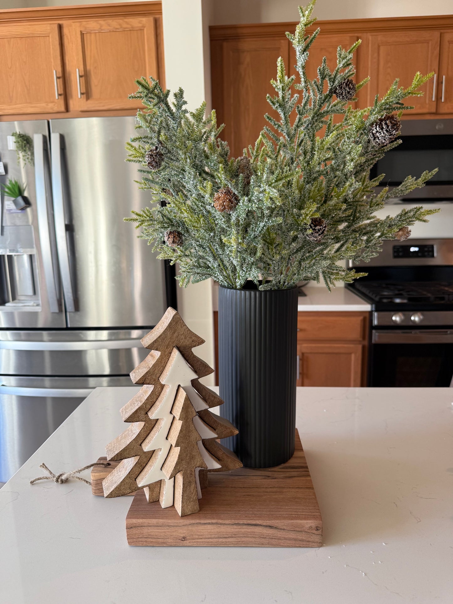Snowy Juniper Stem with mini Pinecones