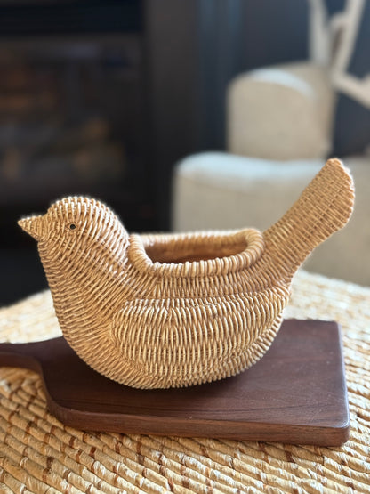 Polyresin Weave Bird Pot