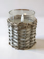 Glass Wicker Candle 4”H