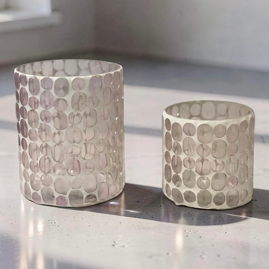 Light Pink Mosaic Glass Jar