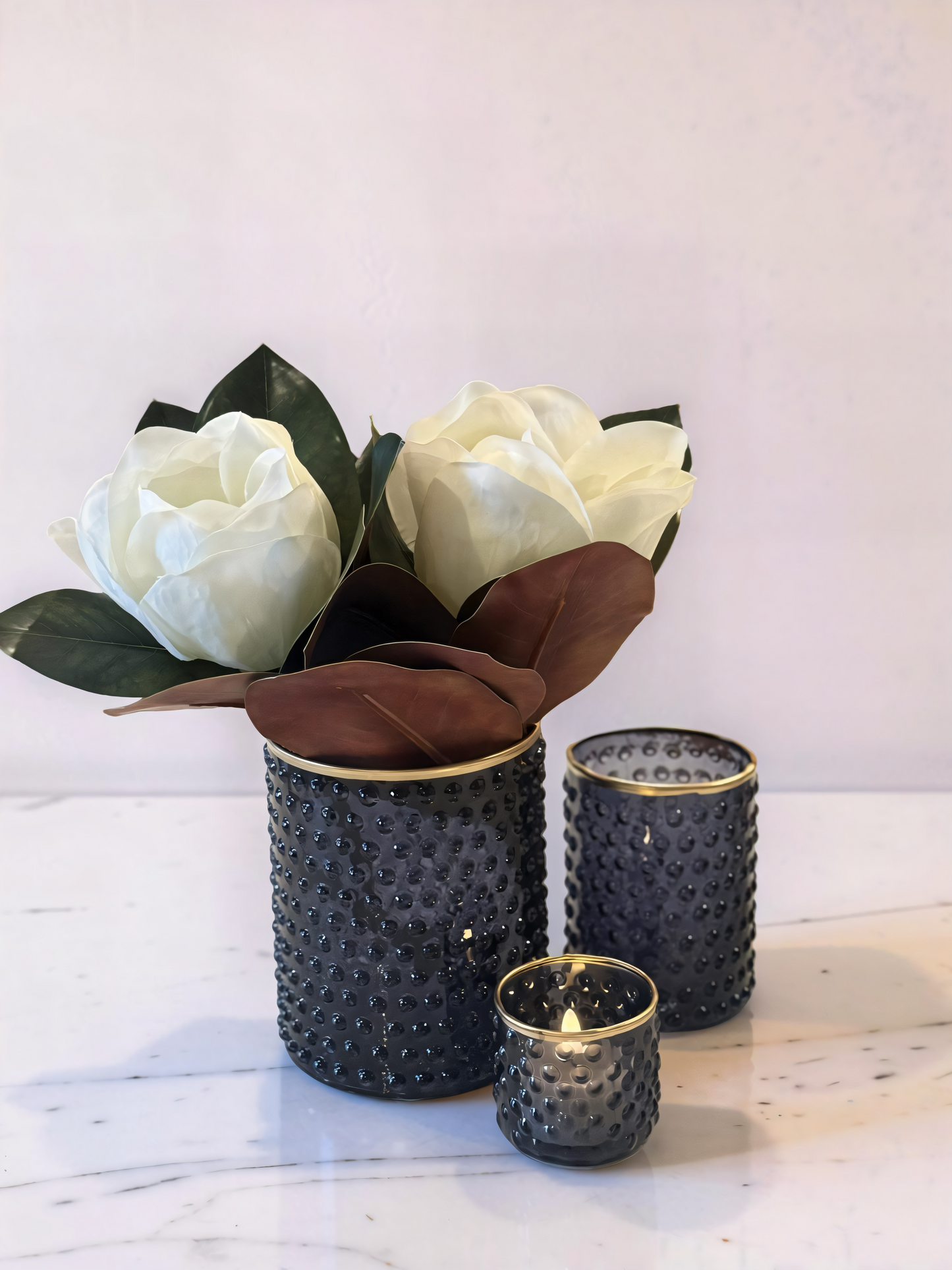 Blue Dot Embossed Containers