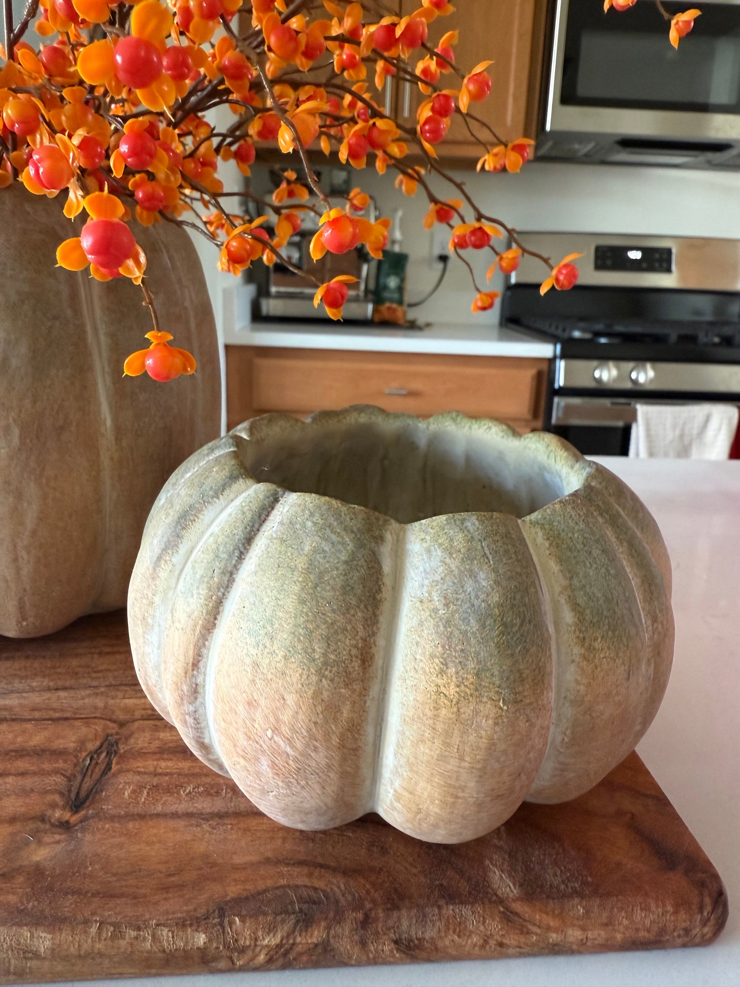 Fall Ombre Cement Pumpkins