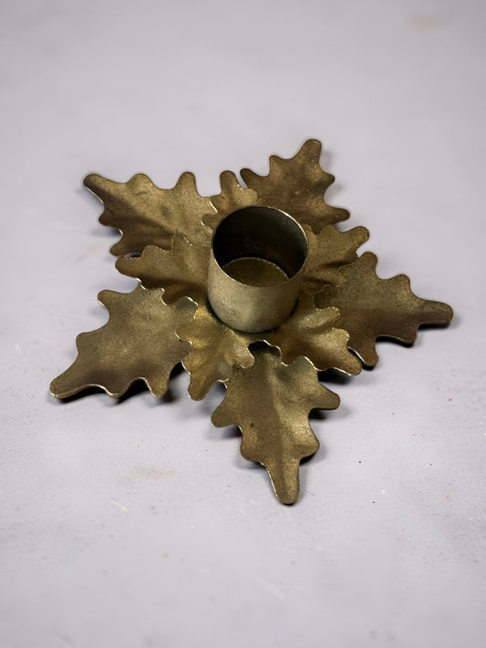 Golden Poinsettia Taper Holder
