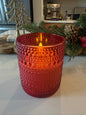 Red Dotted Flameless Candle -4”