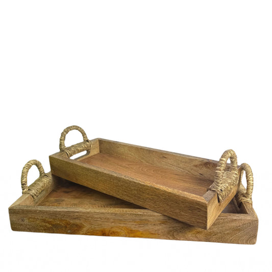 Wood Trays with Handles