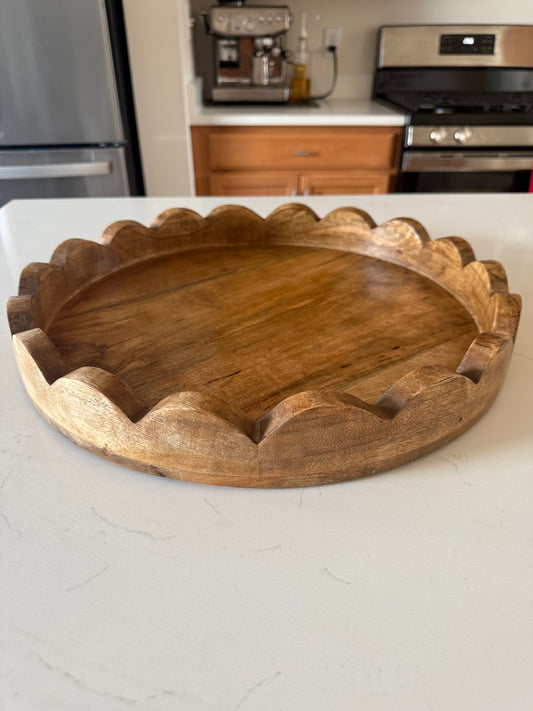 Round Mango Wood Tray
