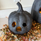 Black Terracotta Ghost Face Pumpkin-8”