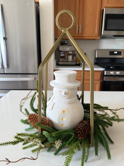 White Small Terracotta Snowman