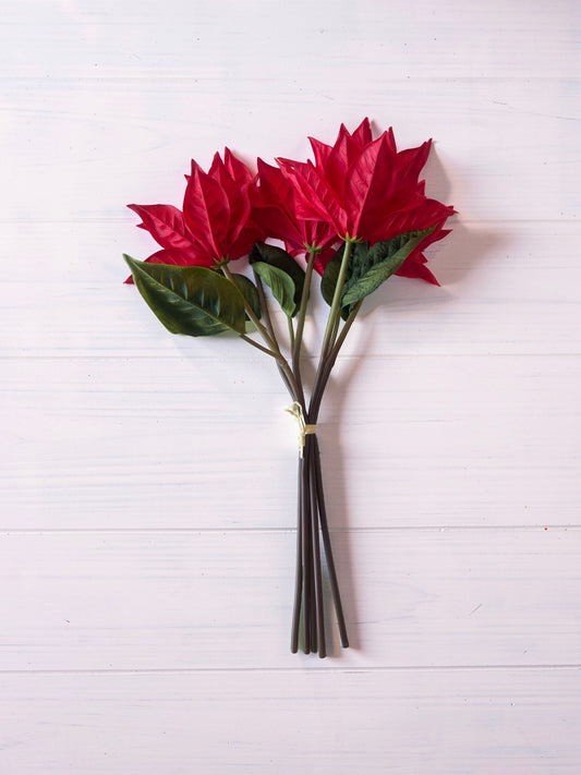 Real Touch Red Poinsettia Bundle