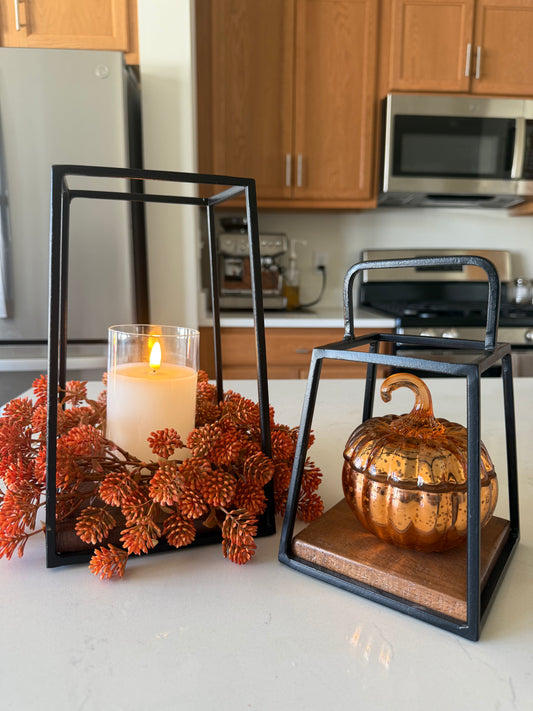 Iron Wood Table Display -set of 2