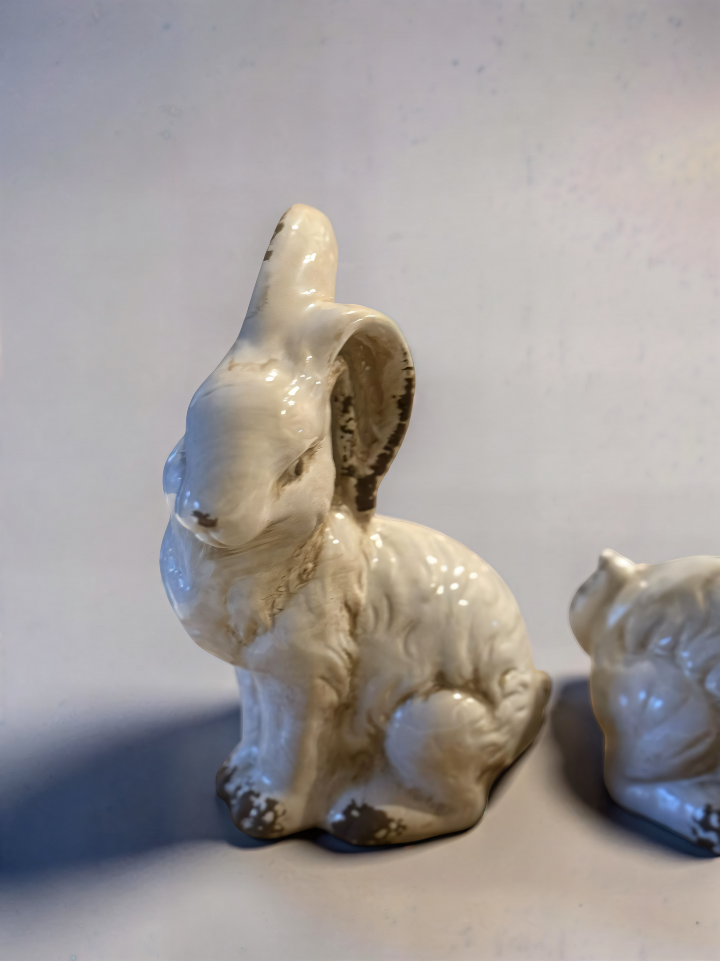 Vintage White Ceramic Bunnies