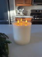 3 Wick Flameless Candle Cream -7”H